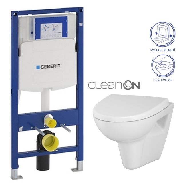 Obrázok /SET/GEBERIT - SET Duofix pro závěsné WC 111.300.00.5 bez ovládací desky + WC CERSANIT PARVA NEW CLEANON + Sedátko (111.300.00.5 PA1)