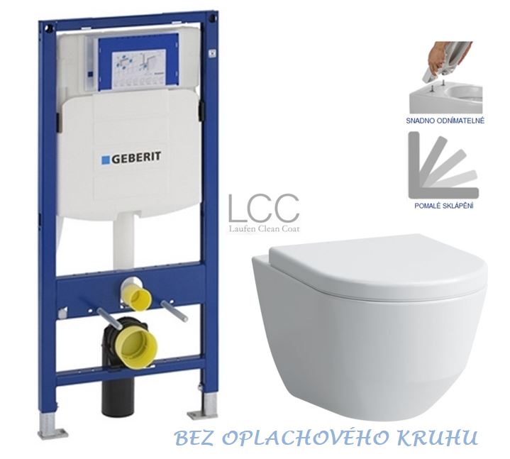 Obrázok /SET/GEBERIT - SET Duofix pro závěsné WC 111.300.00.5 bez ovládací desky + WC LAUFEN PRO LCC RIMLESS + SEDÁTKO (111.300.00.5 LP2)