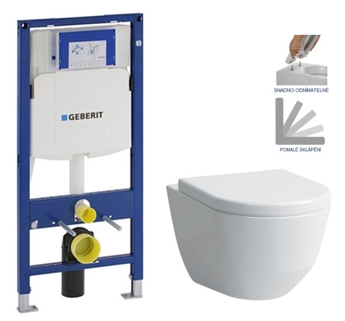 Obrázok /SET/GEBERIT - SET Duofix pro závěsné WC 111.300.00.5 bez ovládací desky + WC LAUFEN PRO + SEDÁTKO (111.300.00.5 LP3)