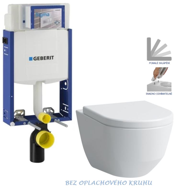 Obrázok /SET/GEBERIT - SET Kombifix KOMBIFIX ECO pro závěsné WC, nádržka UP 320 bez Ovládací desky + WC LAUFEN PRO RIMLESS + SEDÁTKO (110.302.00.5 LP1)