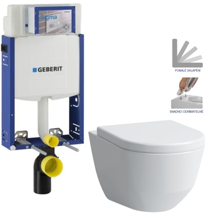 Obrázok /SET/GEBERIT - SET Kombifix KOMBIFIX ECO pro závěsné WC, nádržka UP 320 bez Ovládací desky + WC LAUFEN PRO + SEDÁTKO (110.302.00.5 LP3)