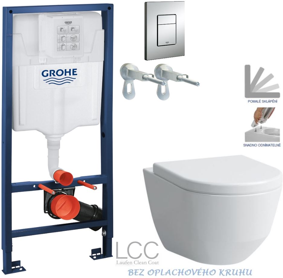 Obrázok /SET/GROHE - Rapid SL Rapid SL pre závesné WC 38528SET + WC LAUFEN PRO LCC RIMLESS + SEDADLO (38772001 LP2)