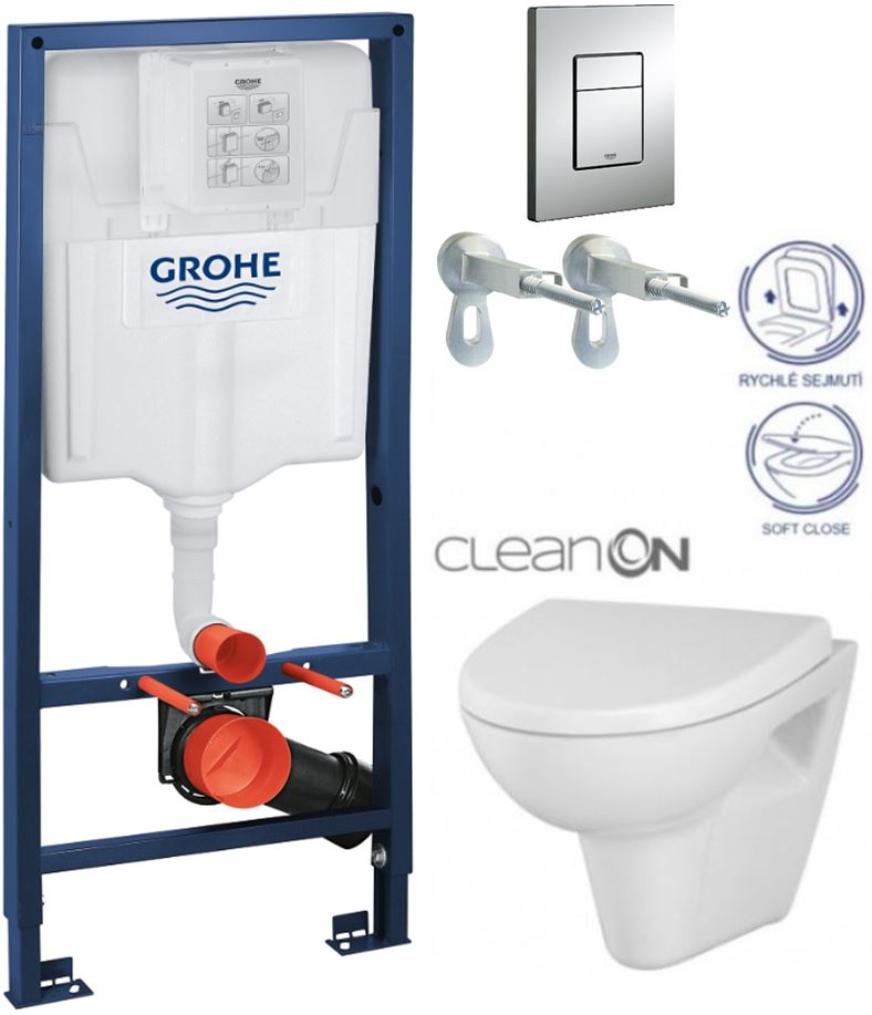 Obrázok /SET/GROHE - Rapid SL Rapid SL pre závesné WC 38528SET + WC CERSANIT PARVA CLEAN ON + SEDADLO (38772001 PA1)