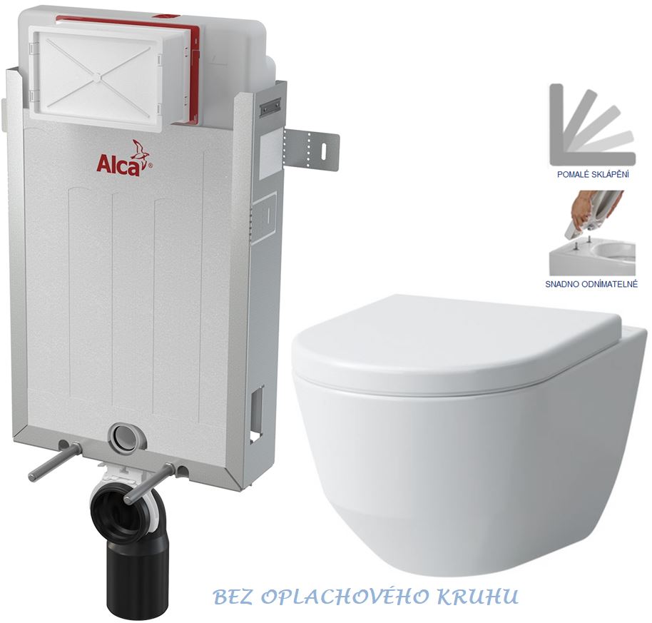 Obrázok /SET/ALCAPLAST - SET Renovmodul - predstenový inštalačný systém + WC LAUFEN PRO RIMLESS + SEDADLO (AM115/1000 X LP1)