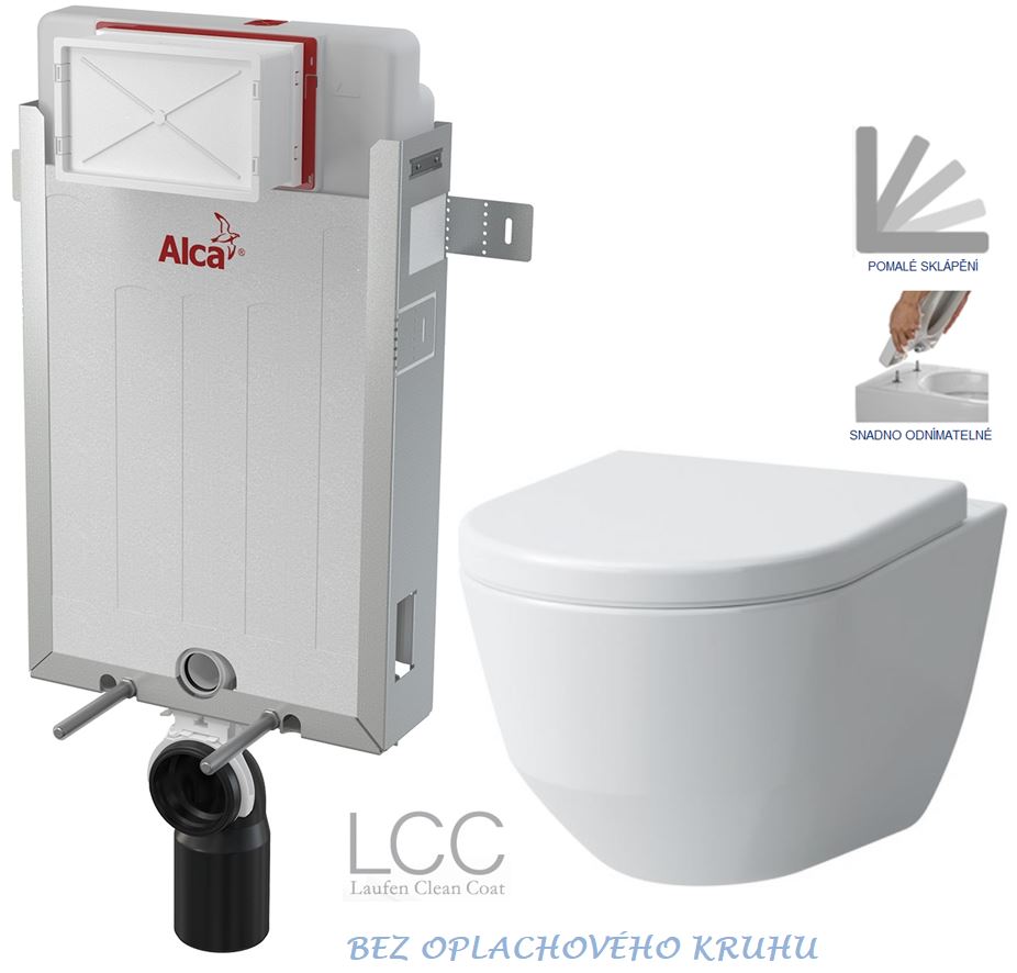 Obrázok /SET/ALCAPLAST - SET Renovmodul - predstenový inštalačný systém + WC LAUFEN PRO LCC RIMLESS + SEDADLO (AM115/1000 X LP2)