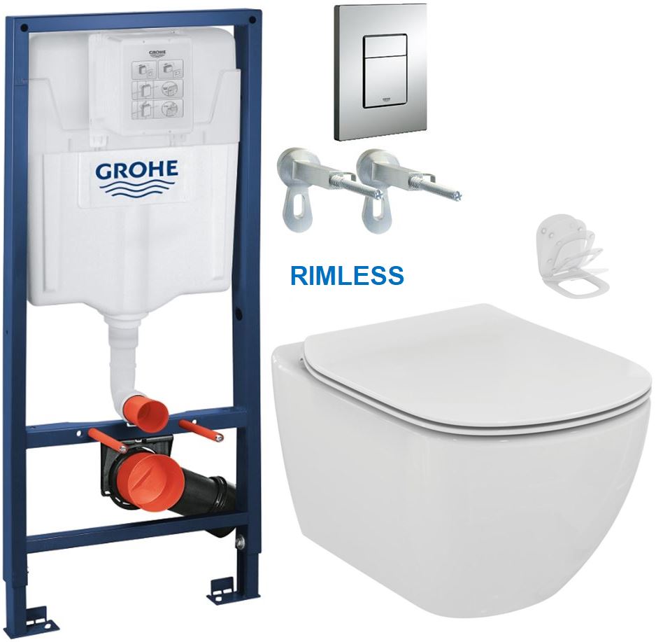 Obrázok /SET/GROHE - Rapid SL Rapid SL pre závesné WC 38528SET + WC TESI RIMLESS (38772001 TE2)