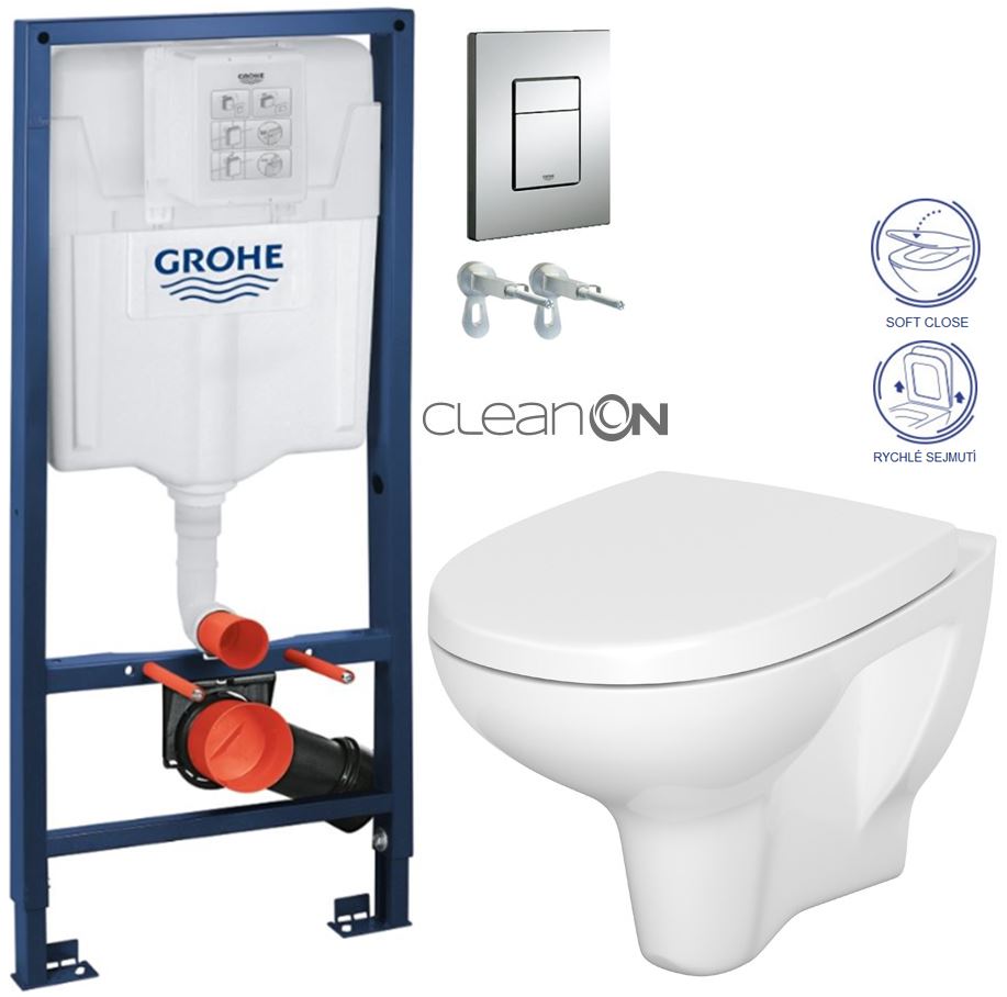 Obrázok /SET/GROHE - Rapid SL Rapid SL pre závesné WC 38528SET + WC CERSANIT ARTECO CLEANON + SEDADLO (38772001 AT1)