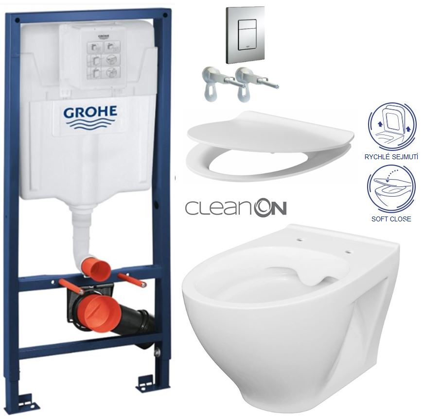 Obrázok /SET/GROHE - GROHE -Rapid SL Rapid SL pre závesné WC 38528SET + WC CERSANIT MODUO CLEAON + SEDADLO (38772001 MO1)