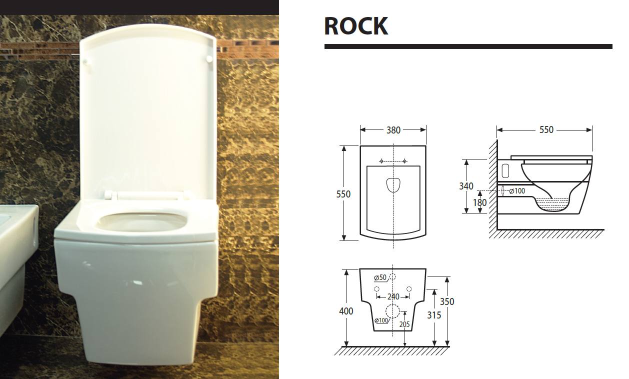 Obrázok Aquatek - ROCK závěsné WC (ROCKWC)