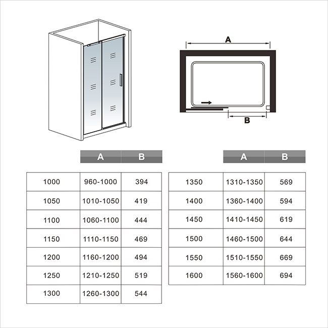 Obrázok H K - Posuvné sprchové dveře HARMONY B2 100, 96-100x195cm L/P varianta (SE-HARMONYB2100SET)