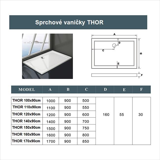 Obrázok H K - THOR Sprchová vanička z liateho mramoru, obdĺžnik, 150x90x3 cm SE-THOR-15090