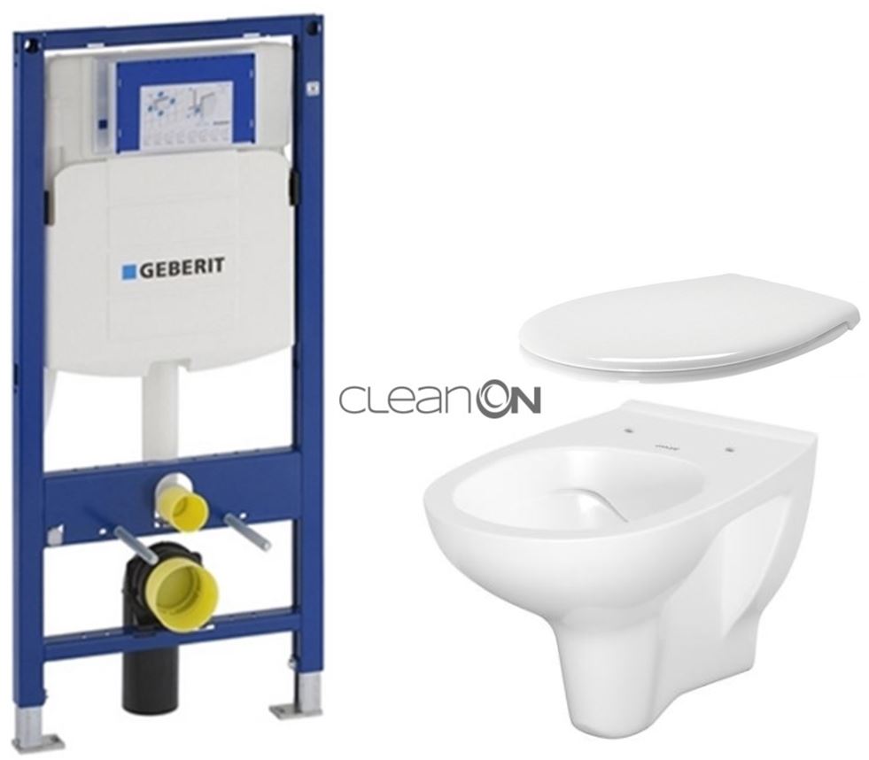 Obrázok /SET/GEBERIT - SET Duofix pre závesné WC 111.300.00.5 bez ovládacej dosky + WC CERSANIT ARTECO CLEANON + SEDADLO (111.300.00.5 AT2)