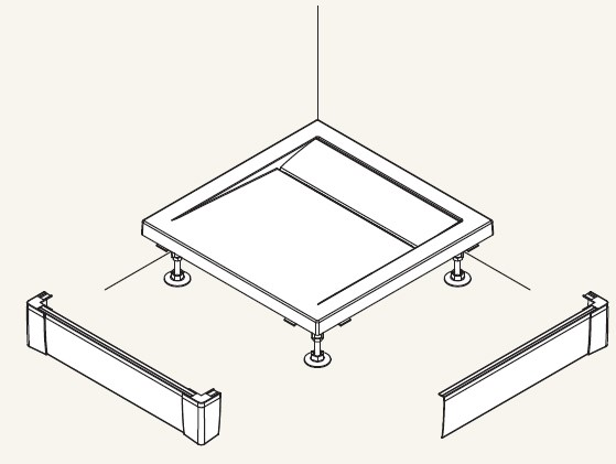 Obrázok SanSwiss panel přední - L pro obdélníkovou vaničku bílá 900 x 900 mm PWIL09009004 (PWIL09009004)