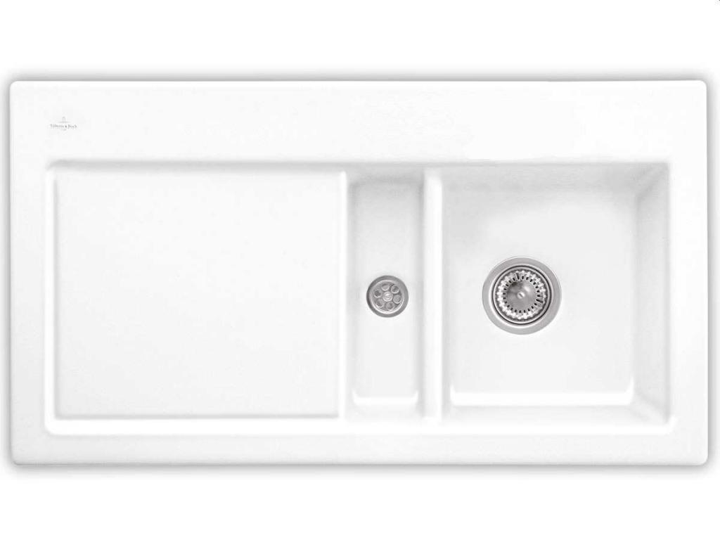 Obrázok VILLEROY & BOCH VILLEROY & BOCH - Keramický drez Subway 60 White alpin nástavný 1000 x 510 bez excentra 671201R1