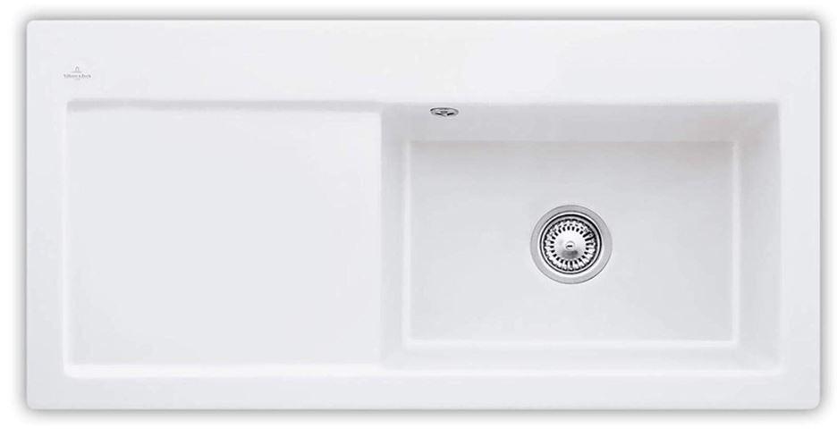 Obrázok VILLEROY & BOCH VILLEROY & BOCH - Keramický drez Subway 60 XL Stone white nástavný 1000 x 510 bez excentra 671901RW