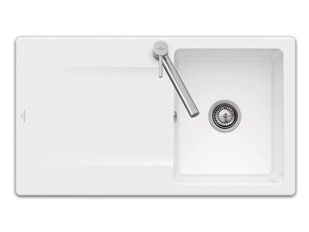 Obrázok VILLEROY & BOCH VILLEROY & BOCH - Keramický drez Siluet 50 Stone white nástavný 900 x 510 bez excentra 333501RW