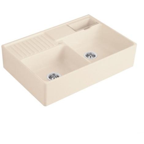 Obrázok VILLEROY & BOCH VILLEROY & BOCH - Keramický drez Double-bowl sink Cream modulový 895 x 630 x 220 bez excentra 632391KR