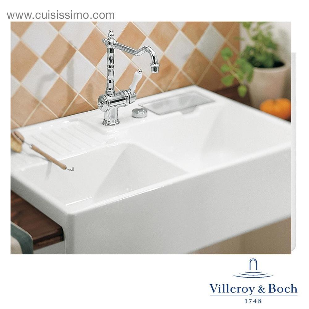 Obrázok VILLEROY & BOCH VILLEROY & BOCH - Keramický drez Double-bowl sink Cream modulový 895 x 630 x 220 bez excentra 632391KR