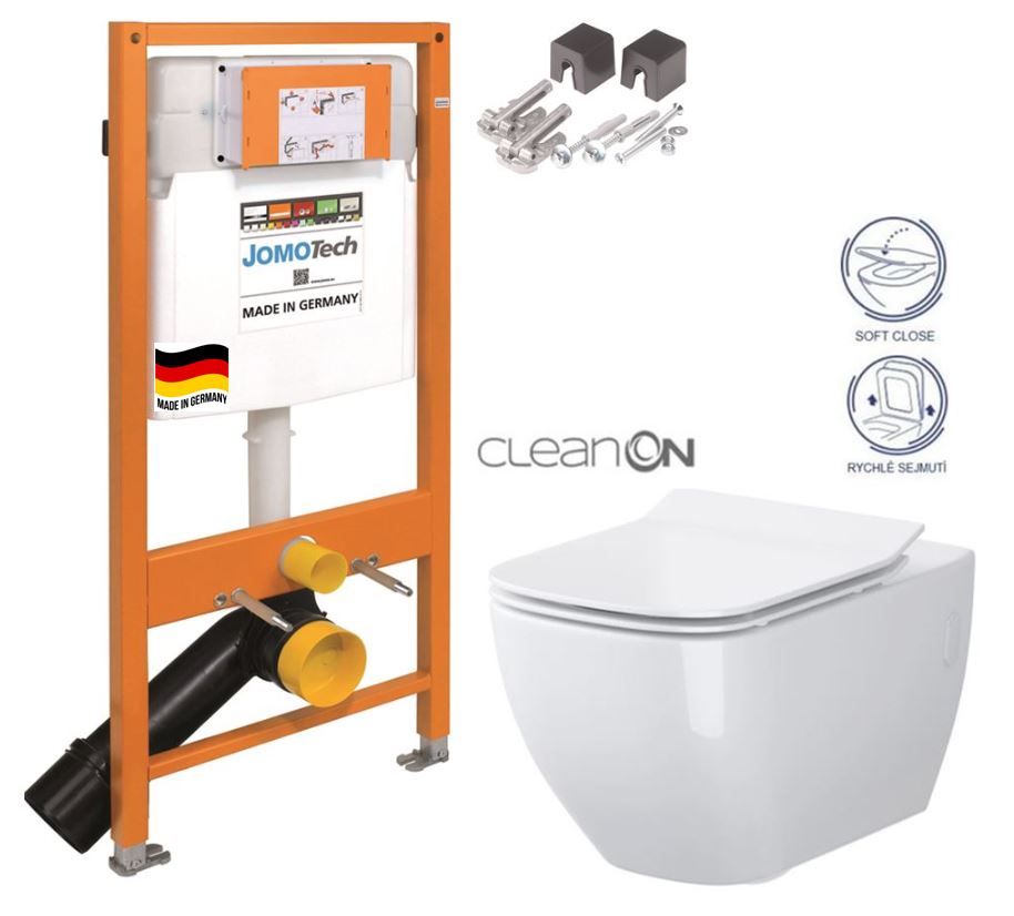 Obrázok /SET/JOMO - SET JOMO Duofix modul pro závěsné WC + montážní sada + sedátko + WC CERSANIT CLEANON METROPOLITAN (174-91100700-00 ME1)