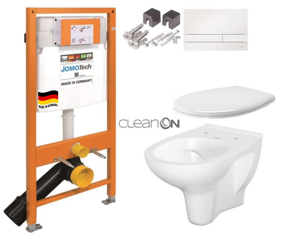 Obrázok SET JOMO Duofix modul pro závěsné WC + tlačítko + montážní sada + sedátko + WC CERSANIT CLEANON ARTECO (174-91100900-00 AT2)