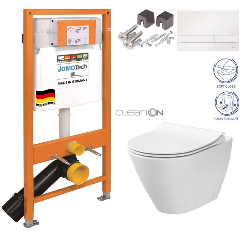 Obrázok SET JOMO Duofix modul pro závěsné WC + tlačítko + montážní sada + sedátko + WC CERSANIT CLEANON CITY (174-91100900-00 CI1)