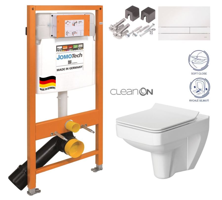 Obrázok SET JOMO Duofix modul pro závěsné WC + tlačítko + montážní sada + sedátko + WC CERSANIT CLEANON SPLENDOUR (174-91100900-00 SP1)