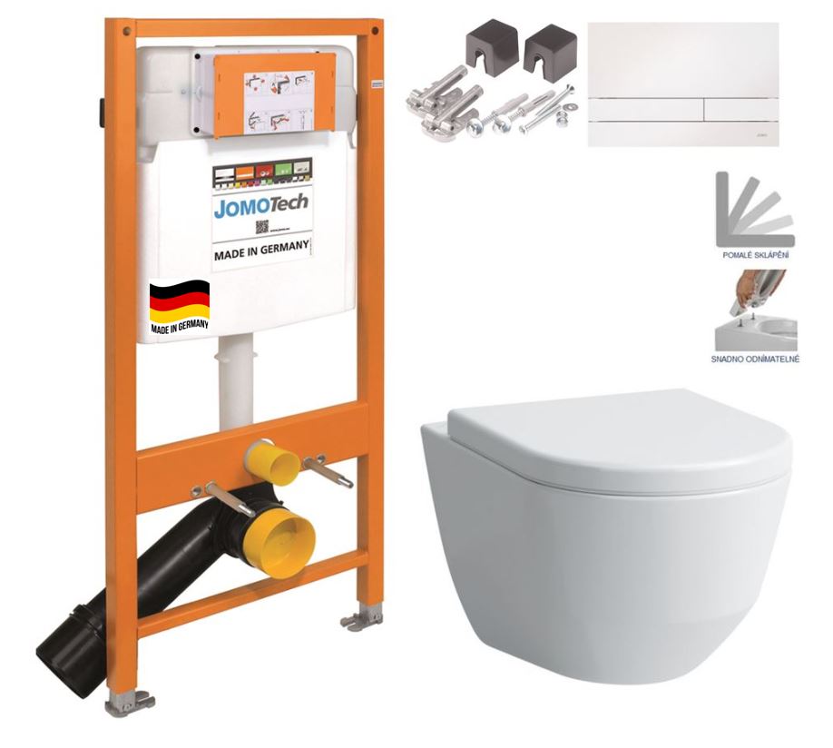 Obrázok SET JOMO Duofix modul pro závěsné WC + tlačítko + montážní sada + sedátko + WC LAUFEN PRO (174-91100900-00 LP3)