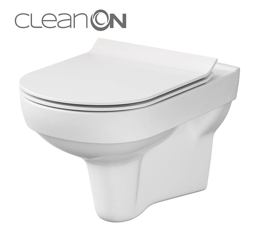 Obrázok GEBERIT KOMBIFIXBasic vč. bílého tlačítka DELTA 50 + WC CERSANIT CITY NEW CLEANON + WC SEDÁTKO SLIM (110.100.00.1 50BI CI2)