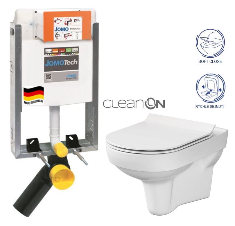 Obrázok JOMOTech modul pro zazdění LIGHT bez desky + WC CERSANIT CITY NEW CLEANON + WC SEDÁTKO SLIM (164-14600479-00 CI2)