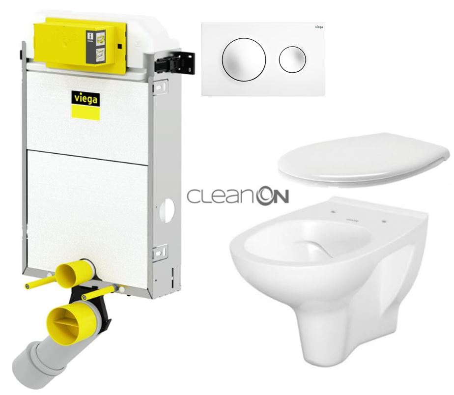 Obrázok /SET/VIEGA - Presvista modul PURE pro WC včetně tlačítka Life5 CHROM + WC CERSANIT ARTECO CLEANON + SEDÁTKO (V771928 STYLE20BI AT2)