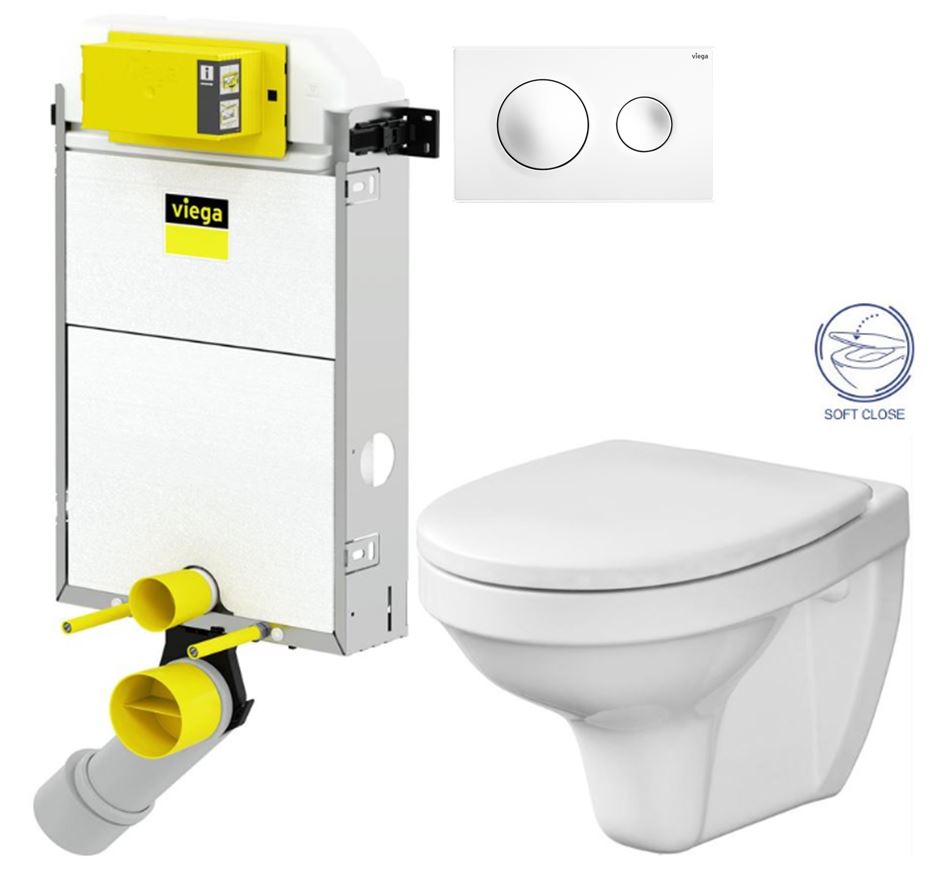 Obrázok /SET/VIEGA - Presvista modul PURE pro WC včetně tlačítka Style 20 bílá + WC CERSANIT DELFI + SOFT SEDÁTKO (V771928 STYLE20BI DE2)