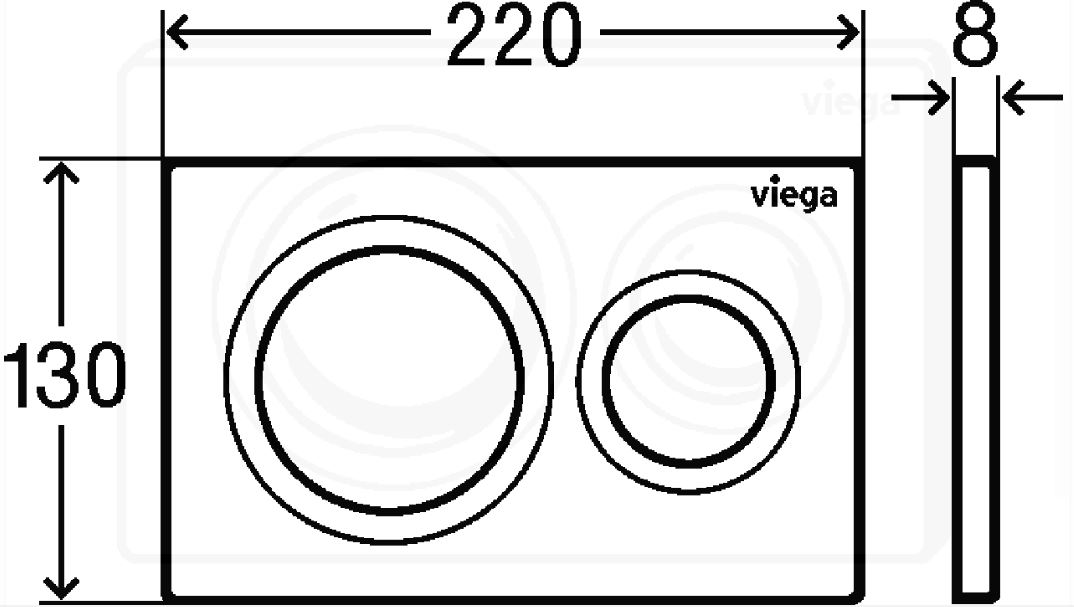 Obrázok /SET/VIEGA - Presvista modul DRY pro WC včetně tlačítka Style 20 bílá + WC CERSANIT CLEANON COLOUR + SEDÁTKO (V771973 STYLE20BI CN1)