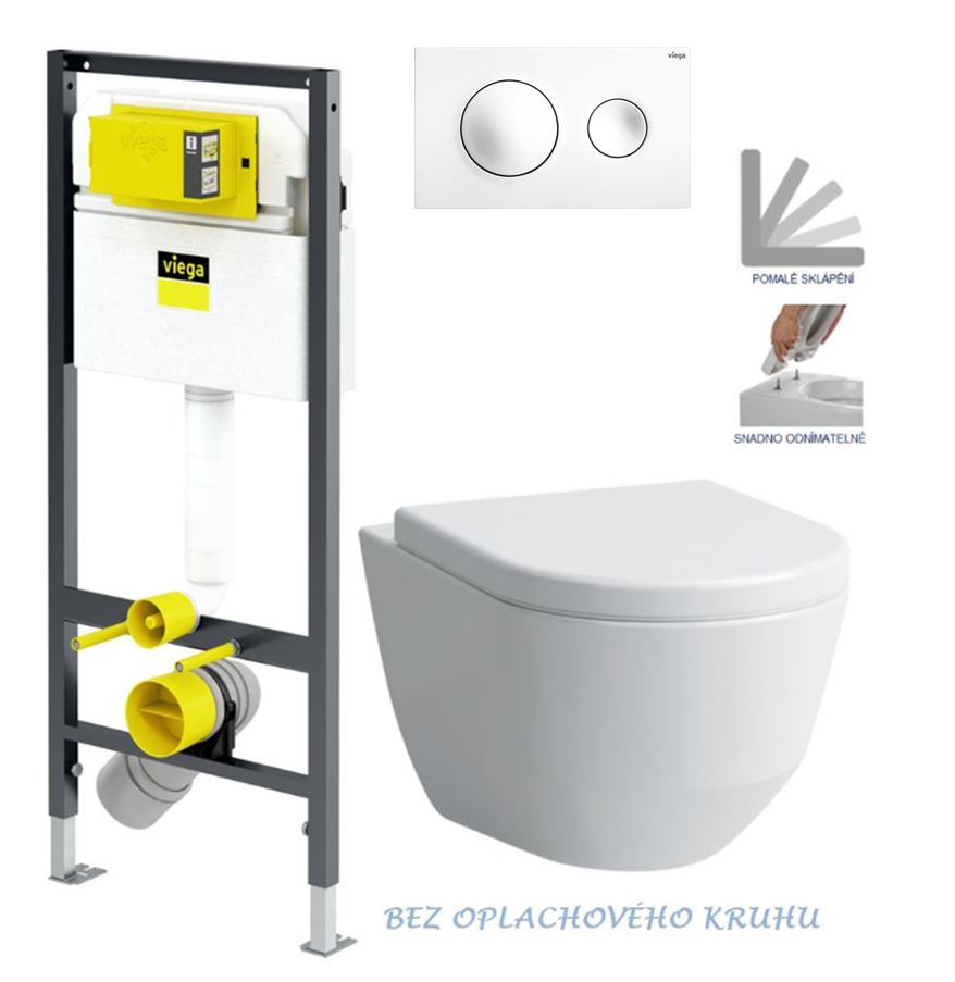 Obrázok /SET/VIEGA - Presvista modul DRY pro WC včetně tlačítka Style 20 bílá + WC LAUFEN PRO RIMLESS + SEDÁTKO (V771973 STYLE20BI LP1)