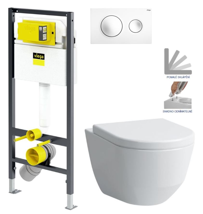 Obrázok /SET/VIEGA - Presvista modul DRY pro WC včetně tlačítka Style 20 bílá + WC LAUFEN PRO + SEDÁTKO (V771973 STYLE20BI LP3)