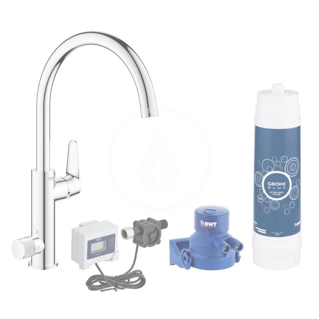 Obrázok GROHE GROHE - Blue Pure Drezová batéria BauCurve s filtráciou UltraSafe, chróm 30386000