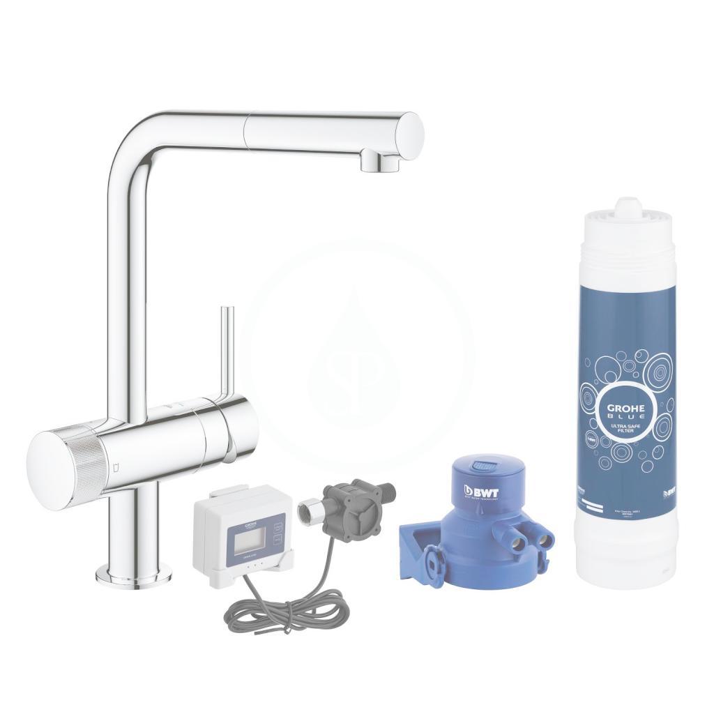 Obrázok GROHE GROHE - Blue Pure Drezová batéria Minta s filtráciou UltraSafe a vyťahovacou koncovkou, chróm 30393000