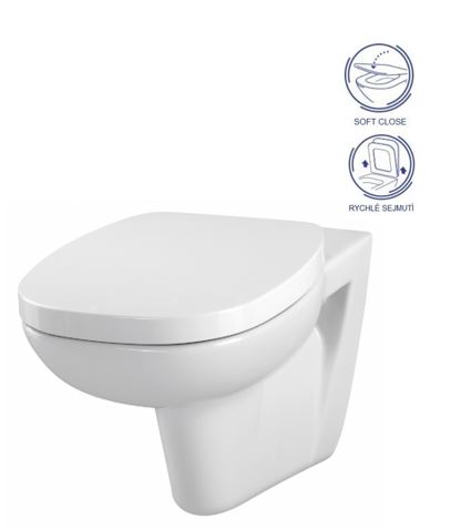 Obrázok CERSANIT - SET WC FACILE + SEDÁTKO SOFT CLOSE DURAPLAST (K30-010/K98-0118)