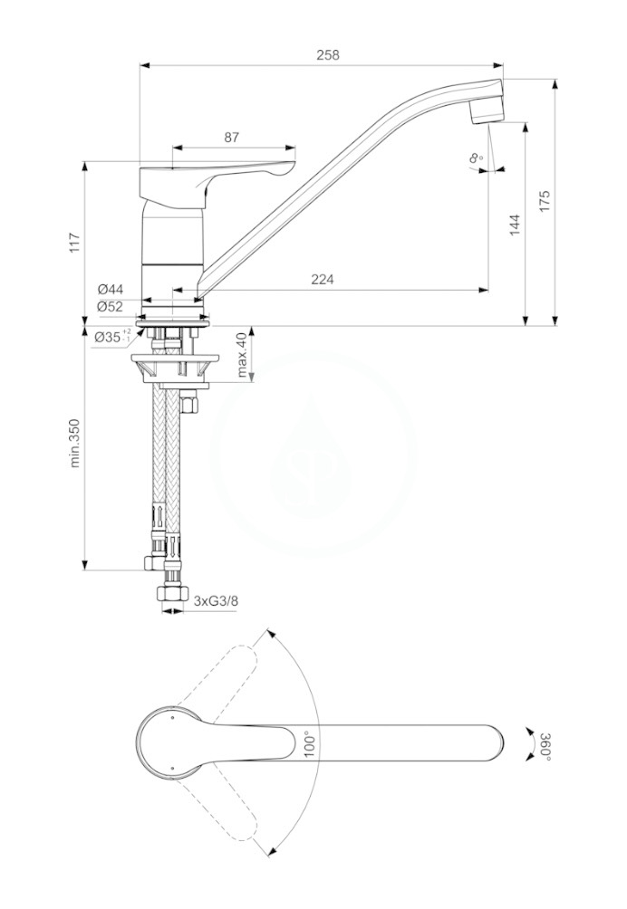 Obrázok IDEAL STANDARD - Alpha Dřezová baterie, matná champagne/chrom (BC813Q9)