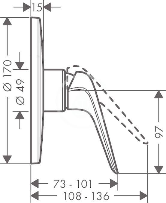 Obrázok Hansgrohe Novus - Páková sprhcová batéria HighFlow pod omietku, chróm 71066000