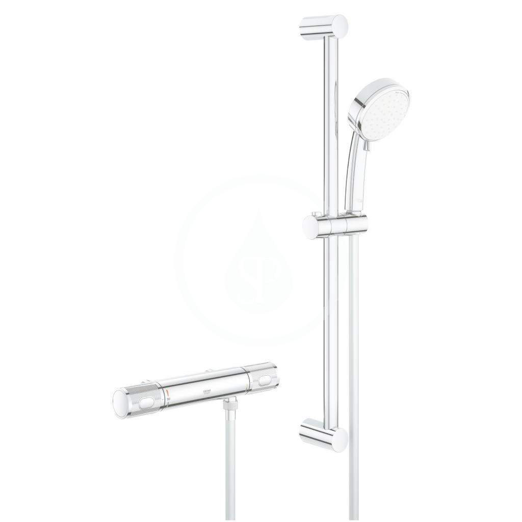 Obrázok Grohe Grohtherm 1000 Performance - Termostatická sprchová batéria so sprchovou súpravou 600 mm, rozteč 120 mm, chróm 34786000