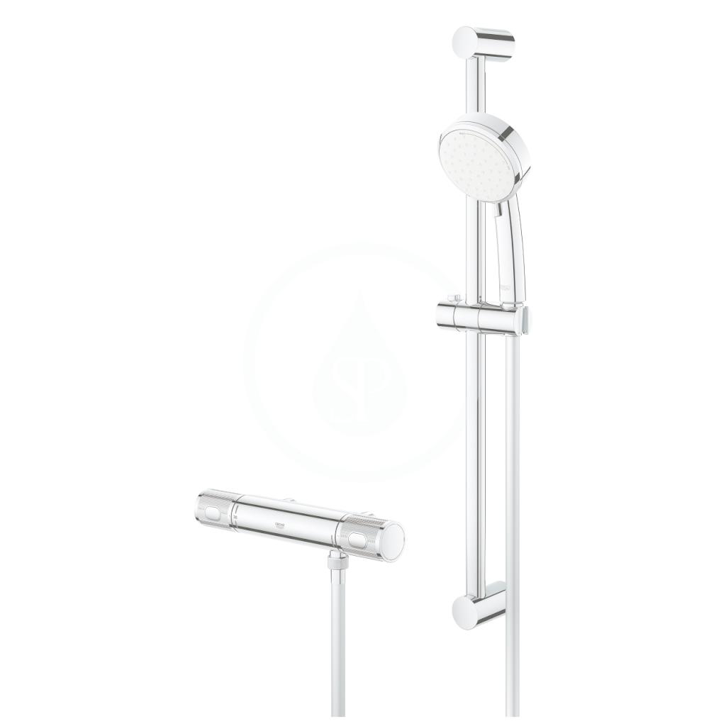 Obrázok Grohe Grohtherm 1000 Performance - Termostatická sprchová batéria so sprchovou súpravou 600 mm, rozteč 120 mm, chróm 34786000