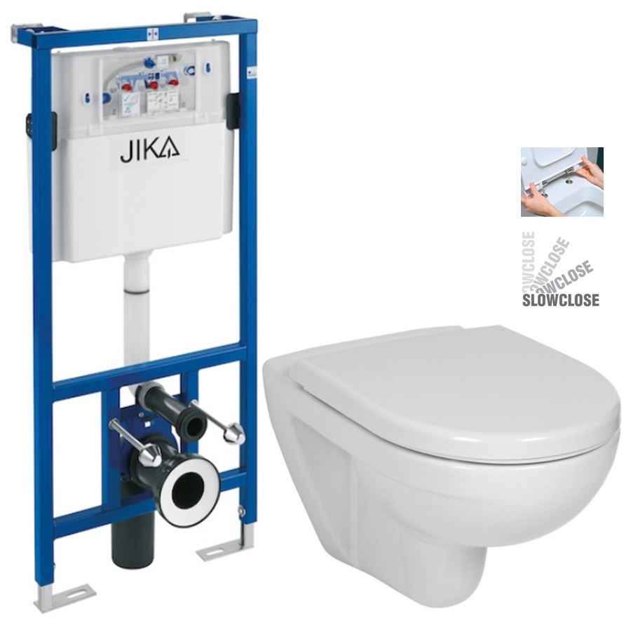 Obrázok předstěnový instalační systém bez tlačítka + WC JIKA LYRA PLUS + SEDÁTKO DURAPLAST SLOWCLOSE (H895652 X LY5)