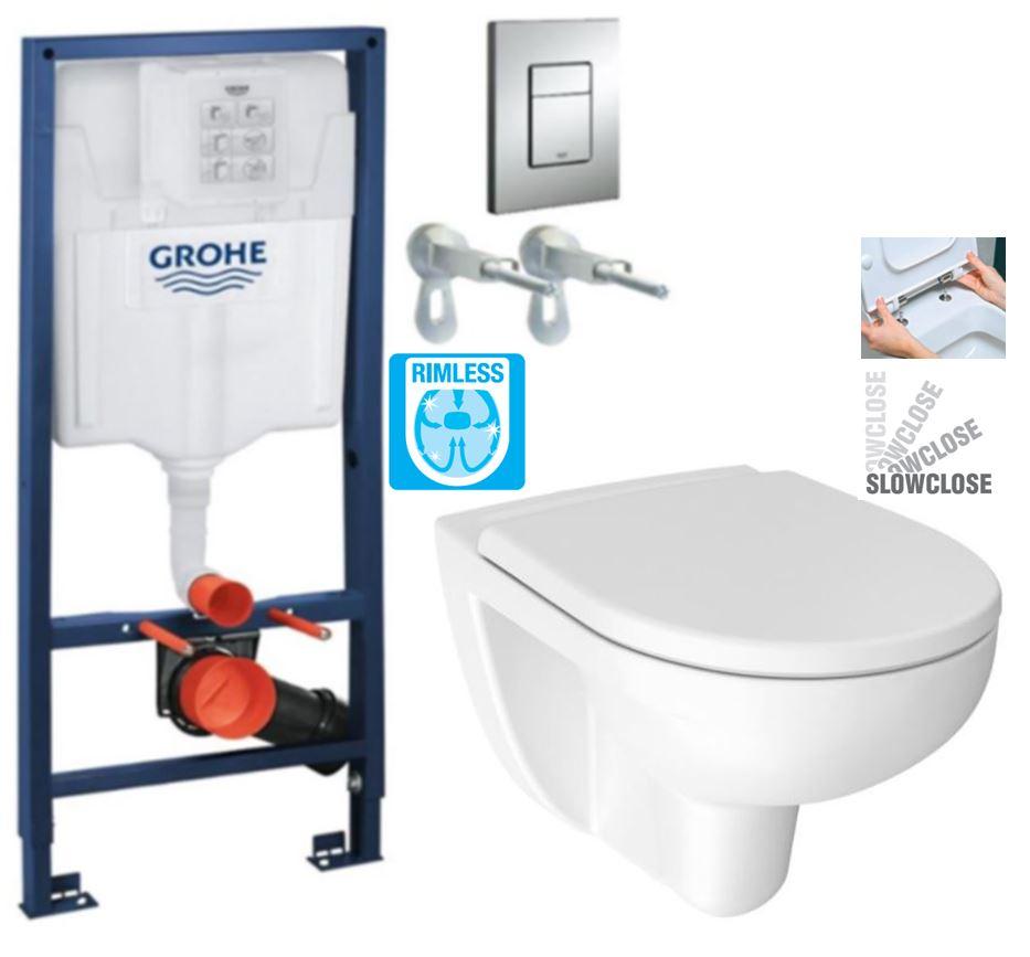 Obrázok Rapid SL pre závesné WC 38528SET s chrómovou doskou + WC JIKA LYRA PLUS RIMLESS + SEDADLO duraplastu SLOWCLOSE 38772001 LY2