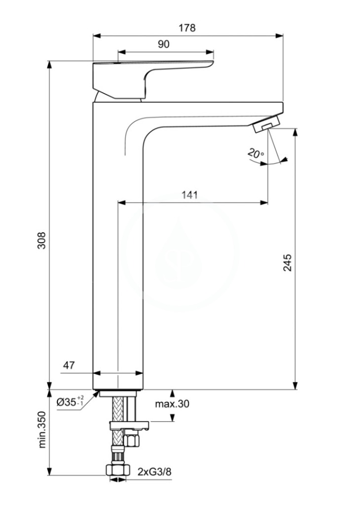 Obrázok IDEAL STANDARD - Ceraplan III Umyvadlová baterie SLIM, chrom (BC562AA)