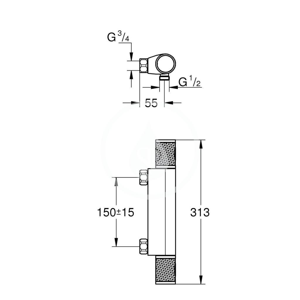 Obrázok Grohe Grohtherm 1000 Performance - Termostatická sprchová batéria, chróm 34777000