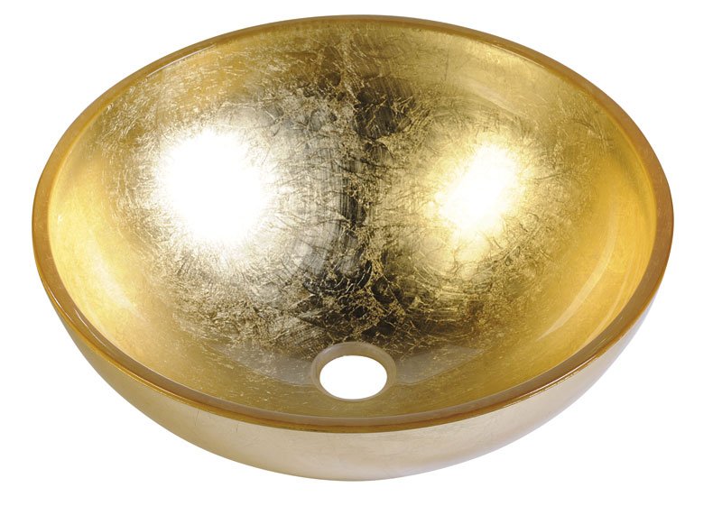 Obrázok SAPHO SAPHO - MURANO ORO skleněné umyvadlo kulaté 40x14 cm, zlatá (AL5318-51)