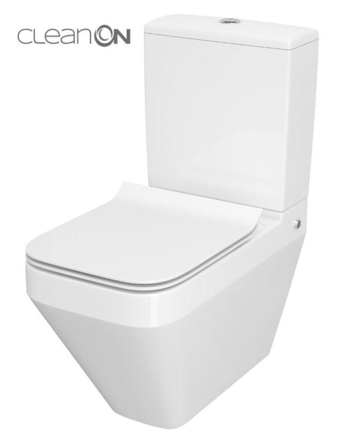 Obrázok CERSANIT - WC KOMBI CREA CLEANON 011/020 ŠTVOREC, NÁDRŽKA 011 3/5, SEDADLO DUR SLIM WO LW ONE K114-022-S-SET