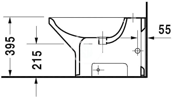 Obrázok DURAVIT - Caro Stojící bidet, 360 mm x 640 mm, bílý - bidet 0290100000