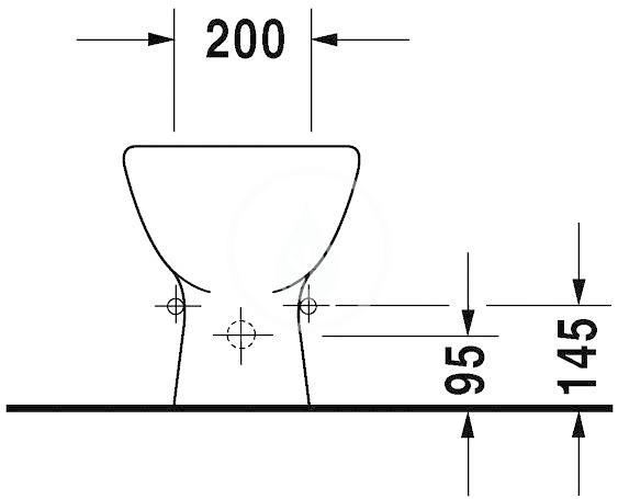 Obrázok DURAVIT - Duraplus Stojící bidet s přepadem Combi, 375 mm x 590 mm, bílý - bidet 0298100000