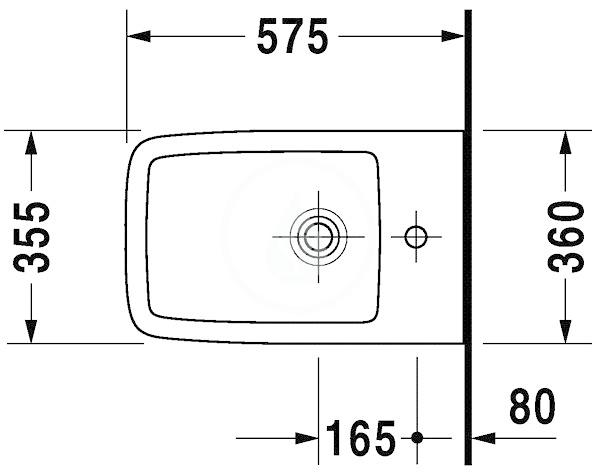 Obrázok DURAVIT - Puravida Stojící bidet s přepadem, 360 mm x 575 mm, bílý - bidet 2246100000